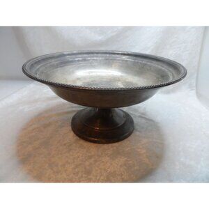 Towle Silver Plate Round Footed Compote Candy Dish Beaded Rim Detail
